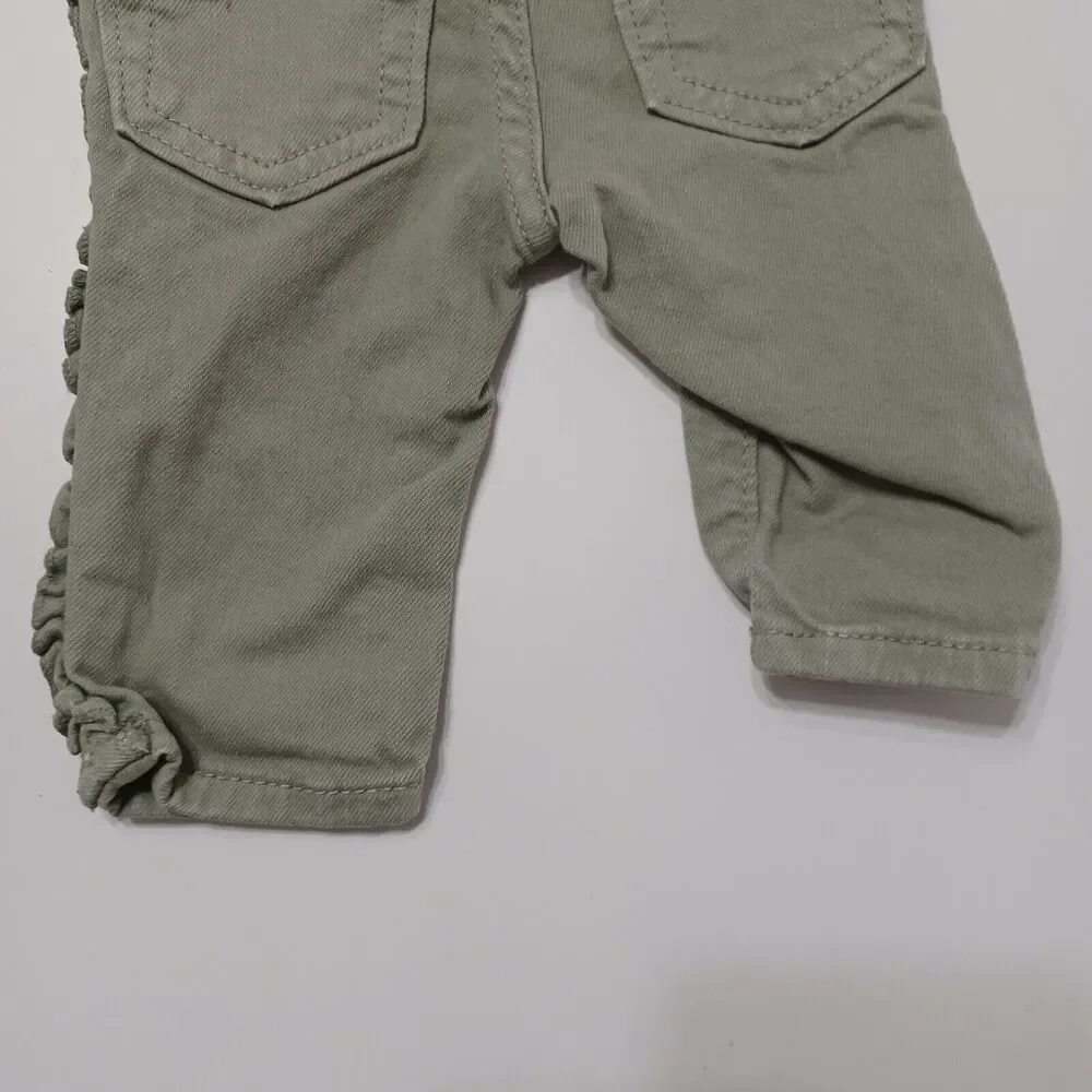 Gymboree Baby Toddler Girls 0-3M Skinny Leg Jeans Green‎ Stretch Pockets Denim